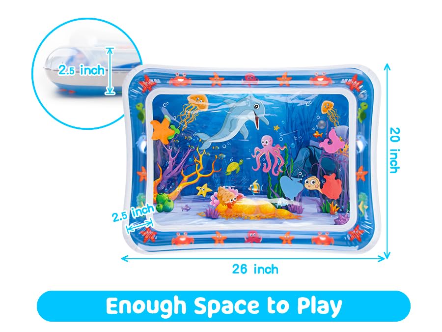 Baby Water Mat Toys Tummy Time Leakproof Water Mat